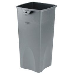 Rubbermaid Commercial Trash Can,Square,23 gal.,Gray  FG356988GRAY