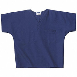 Landau Scrub Shirt,S,Navy,Unisex 7502BNPSM