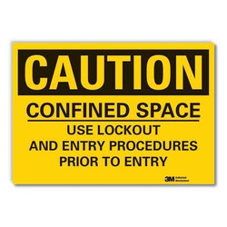 Lyle Confined Space Caution RflctvLbl,3.5x5in LCU3-0455-RD_5x3.5