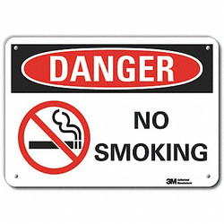 Lyle Rflctv No Smoking Dangr Sign,10x14in,Alu LCU4-0272-RA_14x10