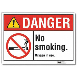 Lyle No Smoking Danger Rflctv Label,7inx10in  LCU4-0128-RD_10x7