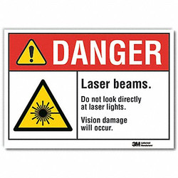 Lyle Laser Area Danger Rflctv Label,3.5inx5in LCU4-0054-RD_5x3.5