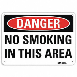 Lyle Danger No Smoking Sign,10" x 14",Alum U3-1840-RA_14X10