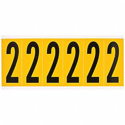 Brady Number Label,2,1-1/2 in. W x 3-1/2 in. H 1550-2