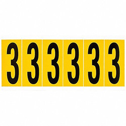 Brady Number Label,3,1-1/2 in. W x 3-1/2 in. H 1550-3