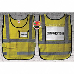 Disaster Management Systems Safety Vest,Yellow,Legend Insert,Univsl DMS-05833