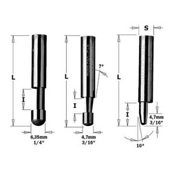 Cmt Flush Trim Profile Router Bit,1/4" 842.095.11