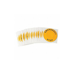 Brady LegndPlatLabel,EmergencyStp,Blk/Ylw,PK25 THTEP-196-593YL