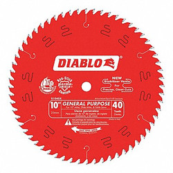 Diablo Circular Saw Blade,10 in Blade,40 Teeth D1040X