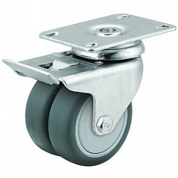 Colson Quiet-Roll Medical Plate Caster,Swivel DW02GRP100TLTP11
