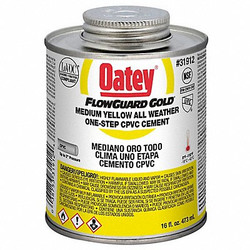 Oatey Pipe Cement,16 fl oz,Yellow 31912
