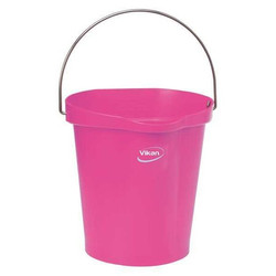 Vikan Hygienic Bucket,3 1/4 gal,Pink 56861