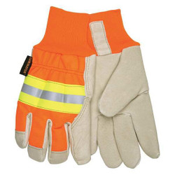 Mcr Safety Leather Gloves,Beige,XL,PR 3440XL