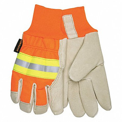 Mcr Safety Leather Gloves,Beige,L,PR 3440L