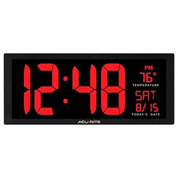 Acurite Digital Led Wall Clock,w/In Temp 75127A1