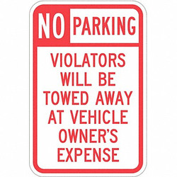 Lyle Tow Zone No Parking Sign,18" x 12" T1-1061-HI_12x18