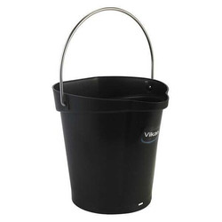 Vikan Hygienic Bucket,1 1/2 gal,Black 56889