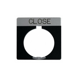 Eaton Legend Plate, Close, White/Black, Square 10250TS73