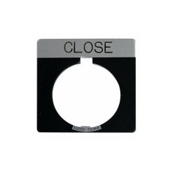 Eaton Legend Plate,Square,Close,Black 10250TS73