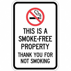 Lyle Reflective No Smoking Sign,18x12in,Alum T1-1079-EG_12x18