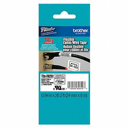 Brother Label Tape Cartridge,White,26ftx0.94in TZEFX251