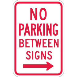 Lyle No Parking Between Parking Sign,18"x12" T1-1051-HI_12x18