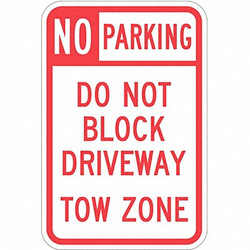 Lyle Driveway No Parking Sign,18" x 12" T1-1099-EG_12x18