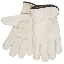 Mcr Safety Leather Gloves,Cream,L,PR 3211L