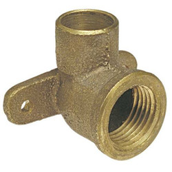 Nibco Drop Elbow,90 Deg,LL Cast BRZ,1/2" 707-3-5R-LF 1/2X3/8