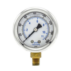 Pic Gauges Pressure Gauge,1/8 in. NPT,2 in. 201L-208F