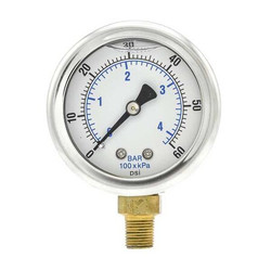 Pic Gauges Pressure Gauge,1/8 in. NPT,2 in. 201L-208D