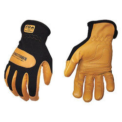 Youngstown Glove Co Mechanics Gloves,Leather,Blk/Tan,S,PR 12-3270-80-S