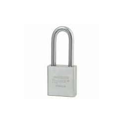 American Lock Keyed Padlock, 3/4 in,Rectangle,Silver A5401KA