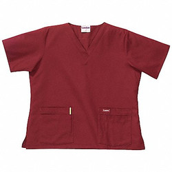 Landau Scrub Shirt,M,Wine,Womens 8219RWPMED