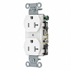 Sim Supply Receptacle,White,20A,Duplex Outlet,Nylon  BRYCRS20W
