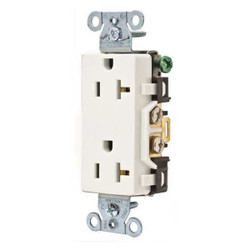 Sim Supply Receptacle,White,125VAC,Decorator Outlet  DRS20WHI