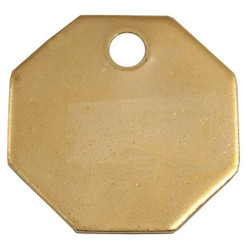 C.H. Hanson Blank Tag,Brass,1 1/4in H,1 1/4in W,PK25 42527