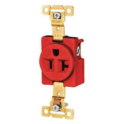 Sim Supply Receptacle,Red,20A,125VAC,Single Outlet  5361RED