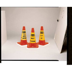 Rockford Silk Screen Process Cone Collar,Yellow/Blk,Do Not Enter,PK6  CS-1