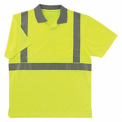 Glowear by Ergodyne Polo Shirt,Polyester,Lime,2XL 21646