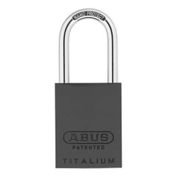 Abus Keyed Padlock, 29/32 in,Rectangle,Black 83AL/40 (300) KA Titanium