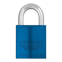 Abus Keyed Padlock, 29/32 in,Rectangle,Blue 83AL-IC/40 Blue