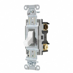 Hubbell Wall Switch,15A,Wht,1/2 HP,3-Way Switch CSB315W
