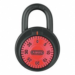 Abus Combination Padlock,2 in,Round,Black  78/50 Red