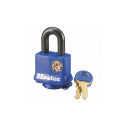 Master Lock Keyed Padlock, 1/2 in,Rectangle,Blue  312DLH