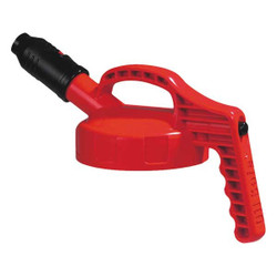 Oil Safe Stumpy Spout Lid,w/1 In Outlet,HDPE,Red 100508