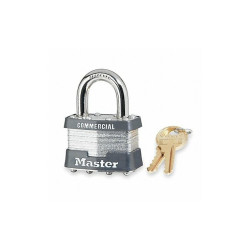 Master Lock Keyed Padlock, 3/4 in,Rectangle,Silver 81KA