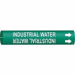 Brady Pipe Marker,Industrial Water,13/16in H 4088-A