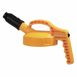 Oil Safe Stumpy Spout Lid,w/1 In Outlet,Yellow 100509