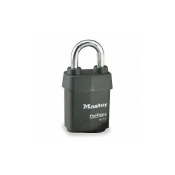 Master Lock Keyed Padlock, 7/8 in,Rectangle,Black 6421WO